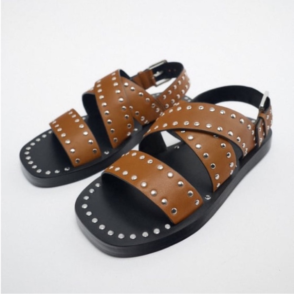 8. STUDDED LEATHER SLIDE SANDALS